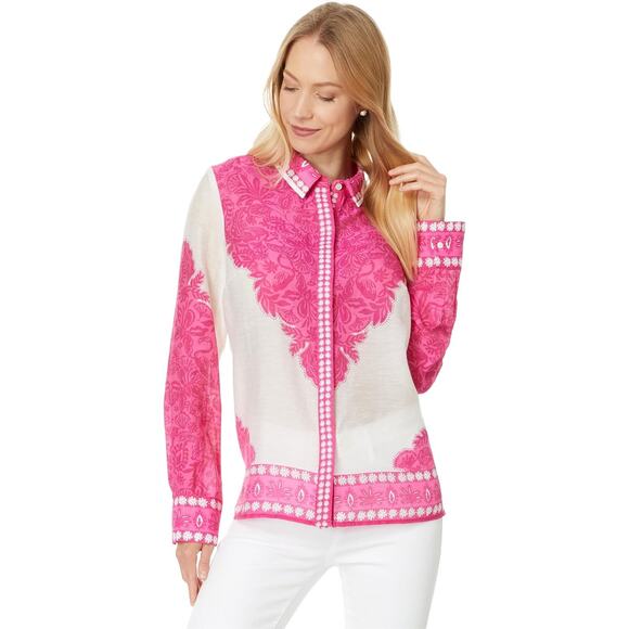 NEW NWT Lilly Pulitzer Passion Fruit Jungle Escape Kiran Button-Down Top Size S - Picture 1 of 9